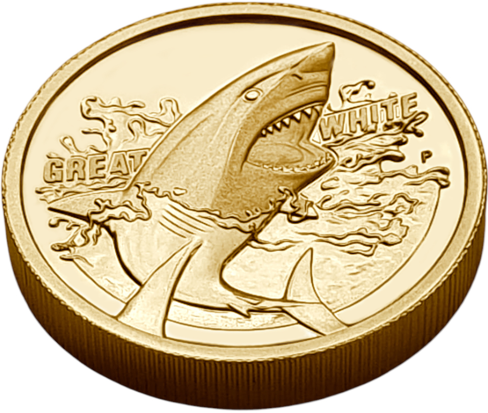 картинка Австралия. 100 Долларов 2015г. Золото 31.11г 0.9999 1.0 oz. Большая Белая Акула! ТИРАЖ 500 ШТ! Пруф! Высокий рельеф! от магазина Одежда+