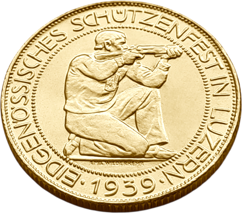 картинка Швейцария. 100 Франков 1939 г. Золото. 17.5 г*0.900 0.5064 oz. от магазина Одежда+