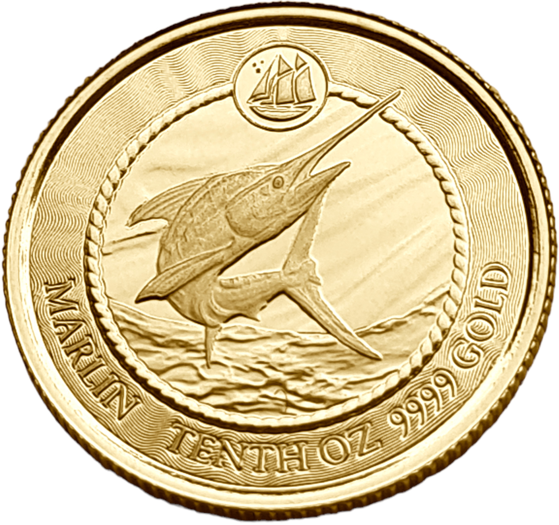 картинка Каймановы острова. 2 Доллара 2023 г. Золото. 3.11 г*0.9999 0.1 oz. Марлин! от магазина Одежда+