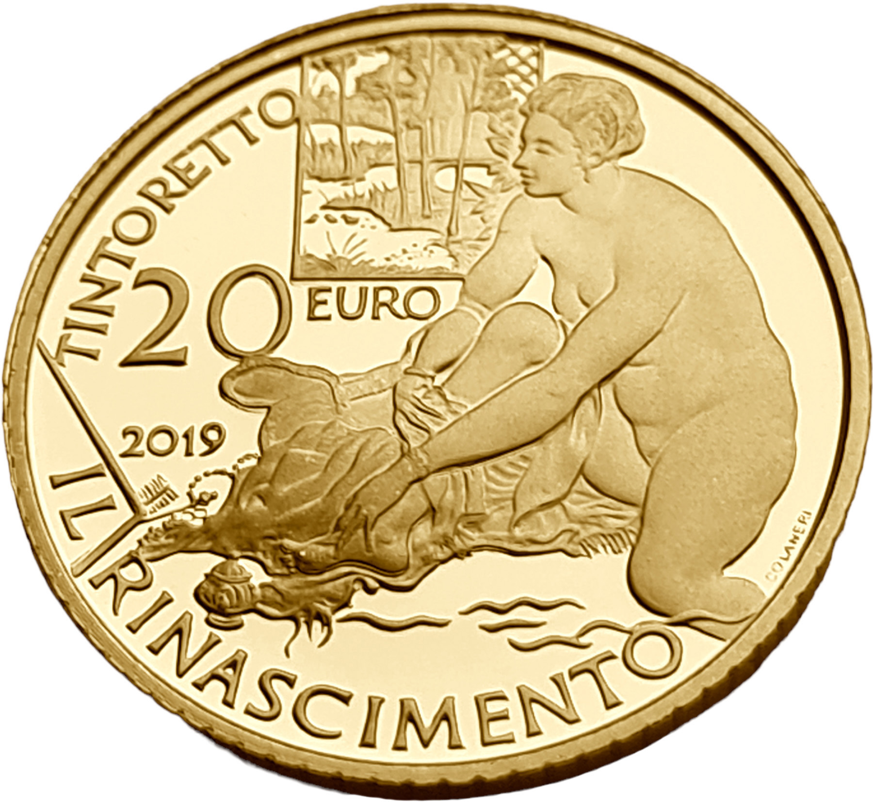 картинка Италия 20 Евро 2019г Золото 6.45 г*0.900 0.1867oz. Ренессанс! Тинторетто! ТИРАЖ 1000 ШТ! от магазина Одежда+