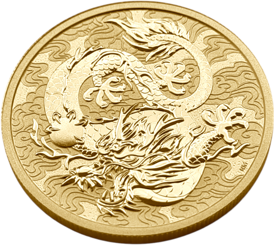 картинка Австралия. 100 Долларов 2022 г. Золото. 31.11 г* 0.9999 1.0 oz. Дракон! от магазина Одежда+