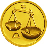 картинка 25 рублей. Знак Зодиака - Весы. 2002 г. Au 3.11 г. от магазина Одежда+