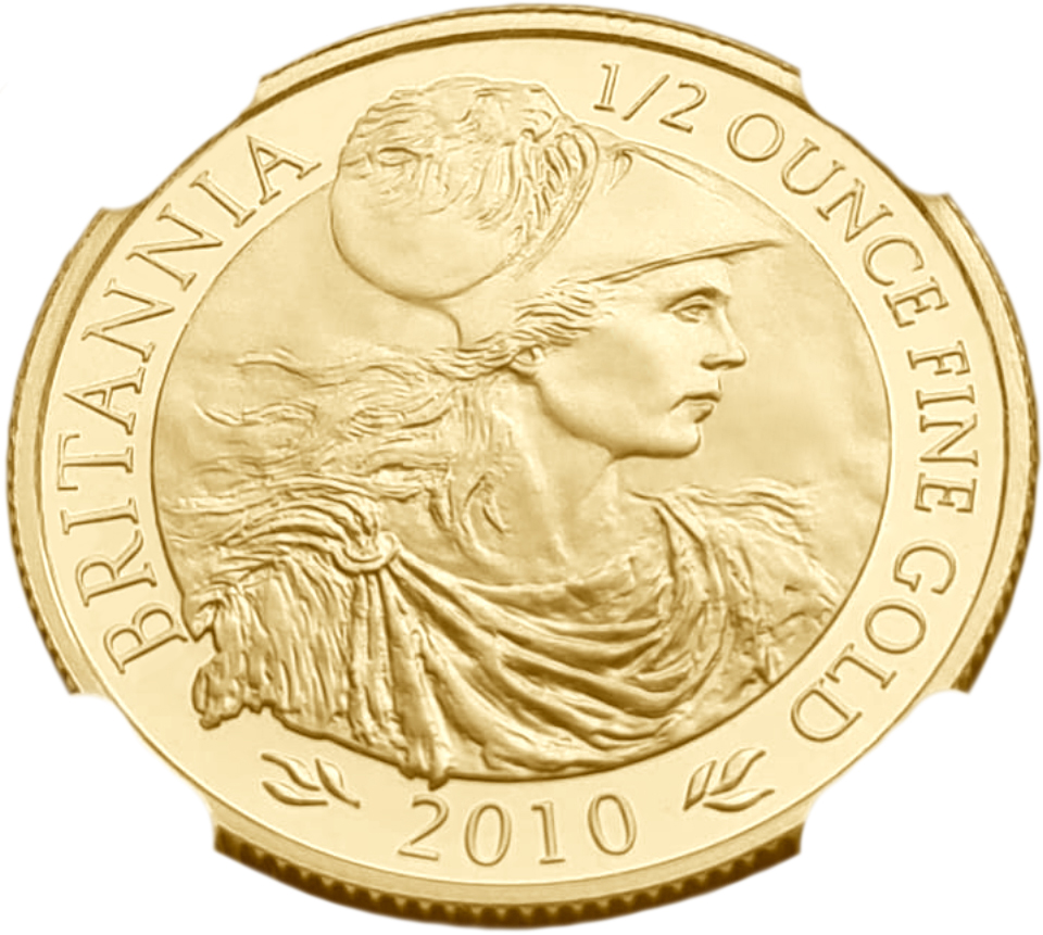 картинка Великобритания. 50 фунтов 2010 г. Золото. 17.03 г*0.9167 0.5019 oz. СЛАБ NGC PF 69 ULTRA CAMEO! от магазина Одежда+
