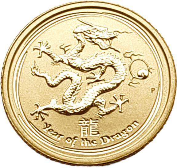 картинка Австралия. 15 Долларов 2012 г. Золото. 3.135 г*0.9999 0.1 oz. Год Дракона! от магазина Одежда+