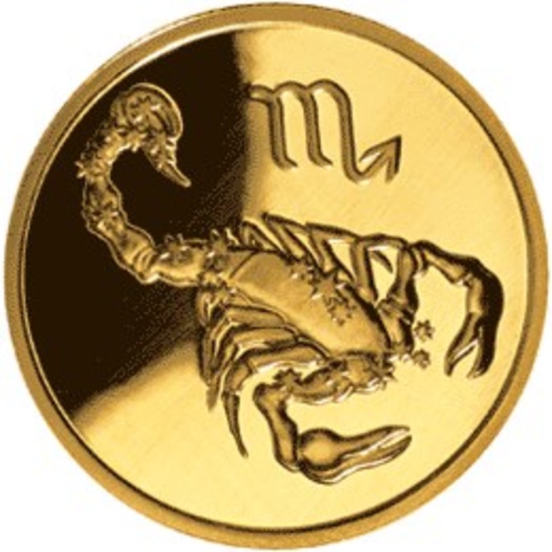 картинка 50 рублей. 2003 г. Знак Зодиака - Скорпион. Au 7.78 г. от магазина Одежда+