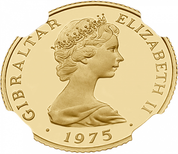 картинка Гибралтар. 25 Фунтов 1975 г. Золото 7.81 г*0.917 0.2303 oz. СЛАБ NGC PF 68 ULTRA CAMEO! от магазина Одежда+ 2