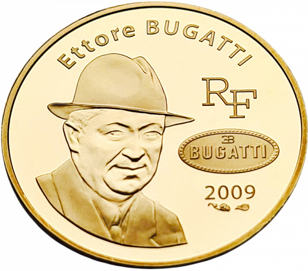 картинка Франция. 50 Евро 2009 г. Золото. 8.45 г*0.920 0.25 oz. Этторе Бугатти! ТИРАЖ 1000 ЭКЗ! от магазина Одежда+ 2